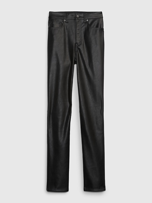 Image number 6 showing, High Rise Vegan Leather Vintage Slim Pants