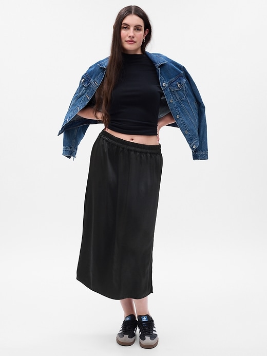 Image number 8 showing, Satin Midi Skirt