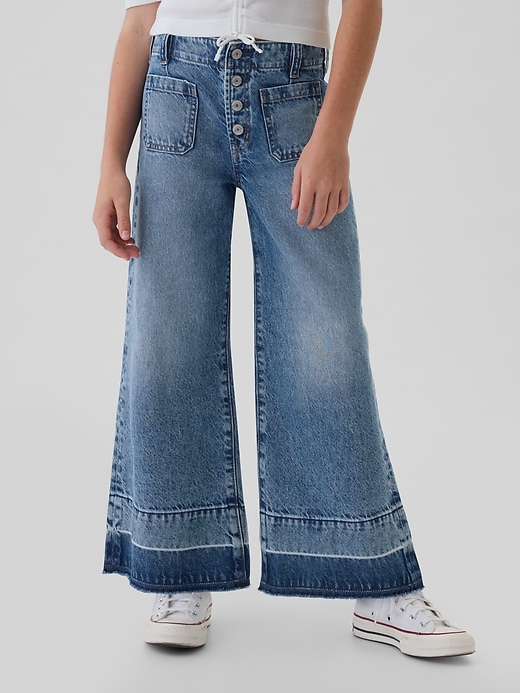 Image number 2 showing, Kids High Rise Stride Wide-Leg Ankle Jeans