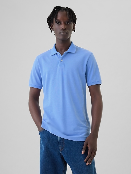 Image number 1 showing, Washed Pique Polo Shirt