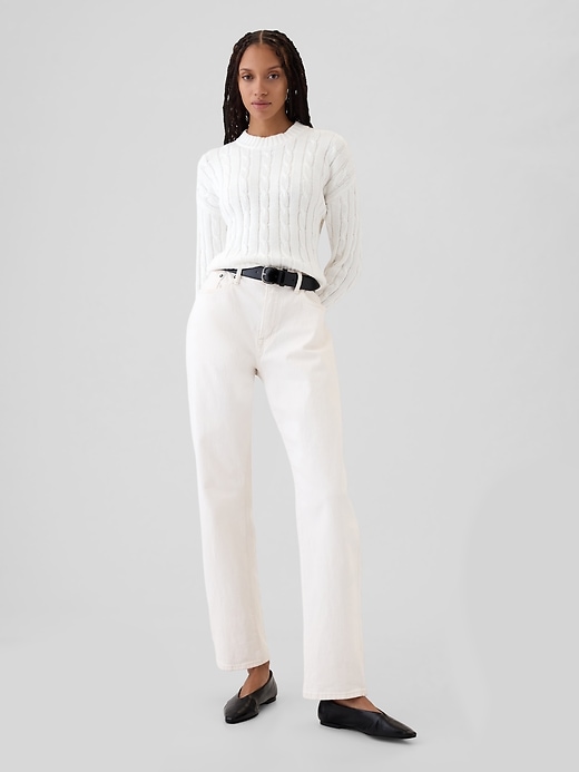 Image number 3 showing, Cable-Knit Cropped Sweater