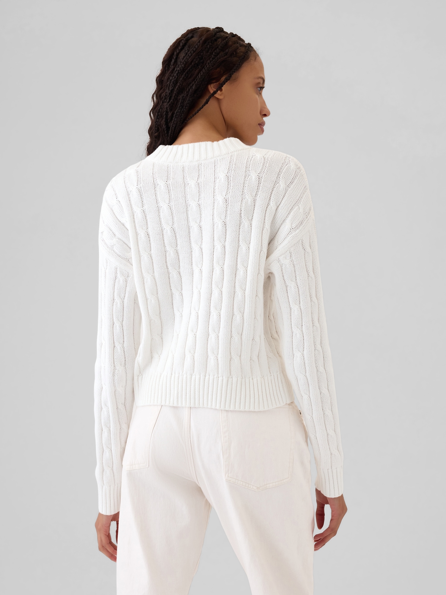 Cable Knit Cropped Sweater Gap