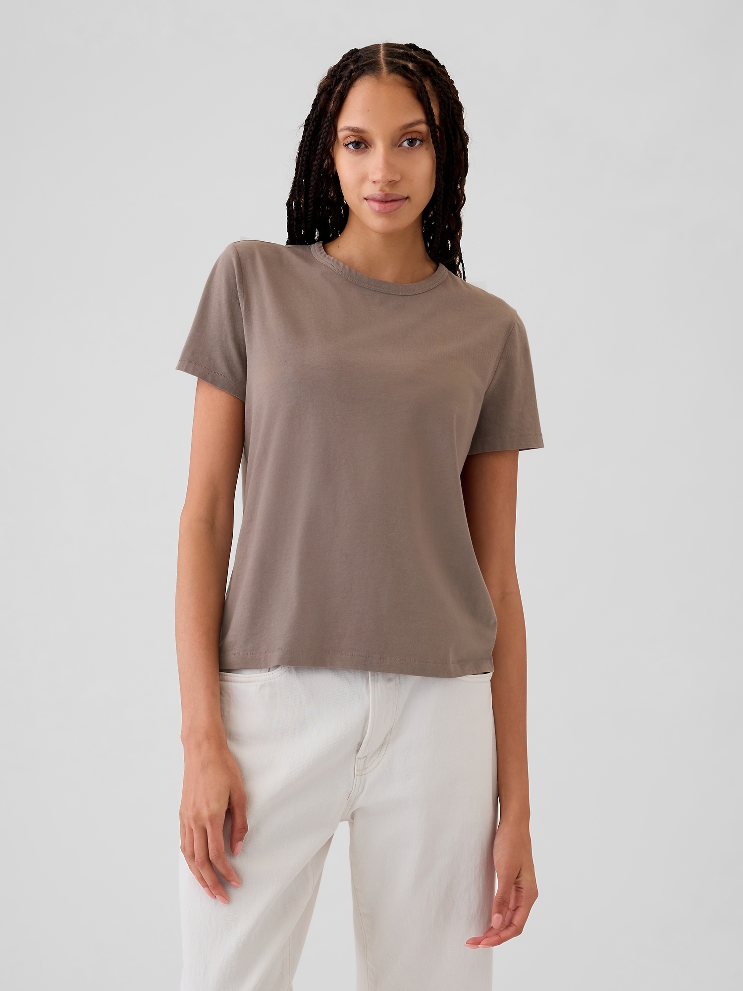 Organic Cotton Vintage T-Shirt - Brown