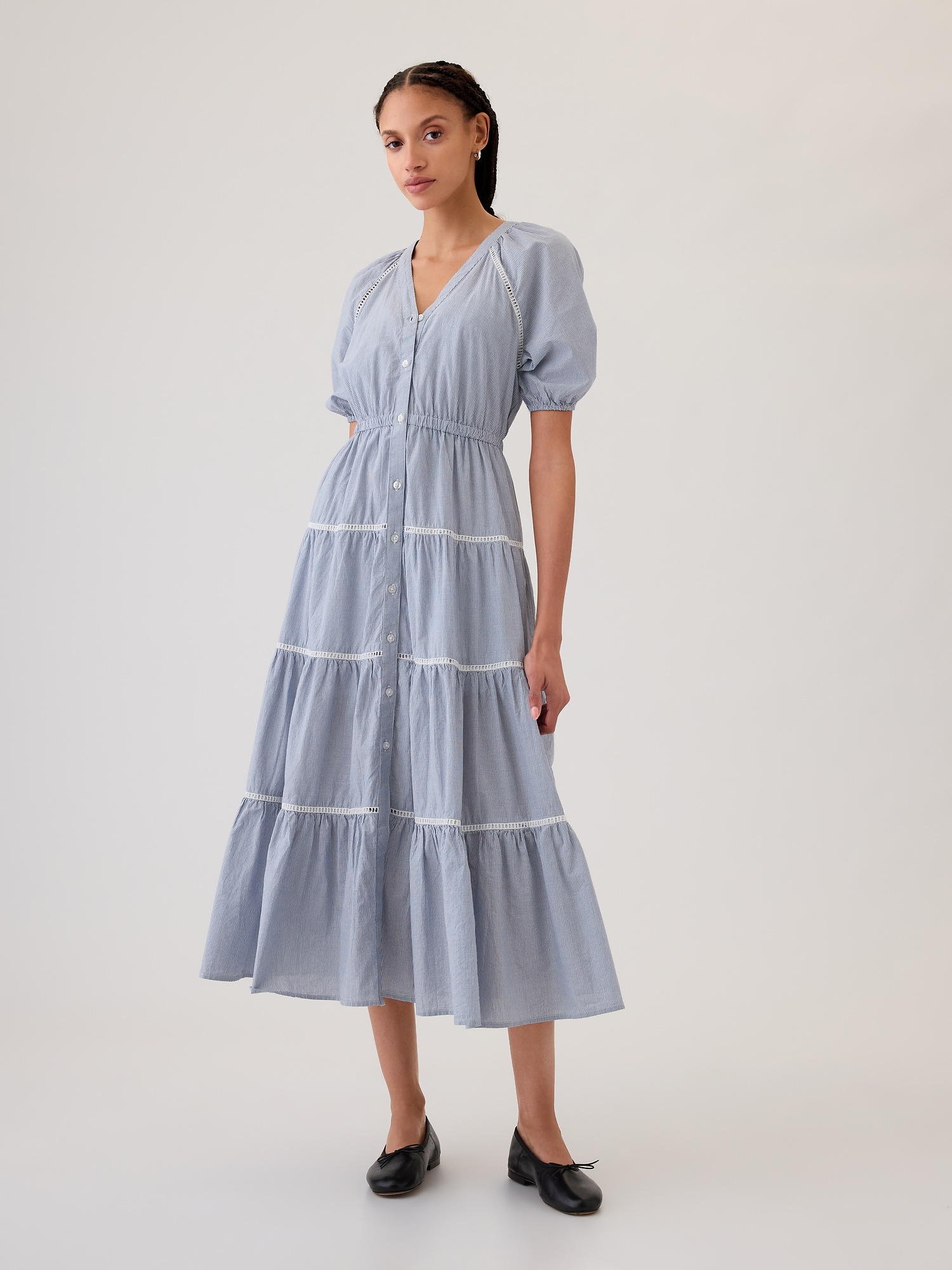 Tiered Maxi Shirtdress