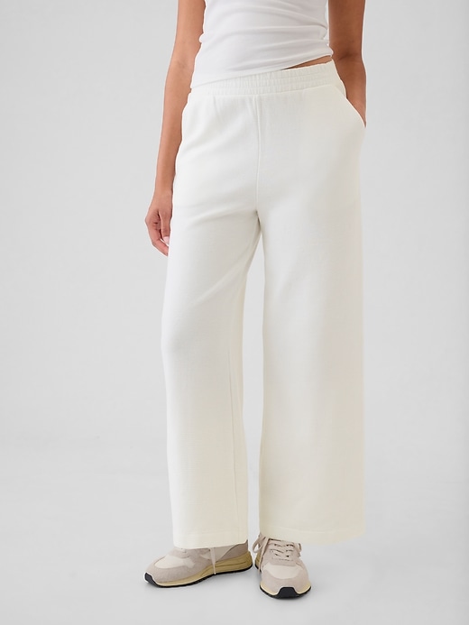 Image number 3 showing, Textured Wide-Leg Ankle Sweatpants