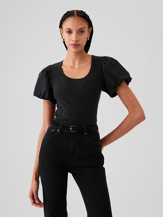 Image number 1 showing, Modern Rib Puff Sleeve Shirt