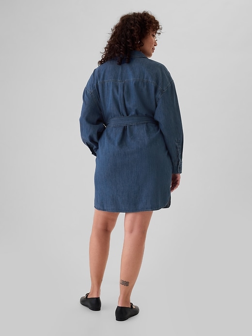 Image number 6 showing, Belted Denim Mini Shirtdress