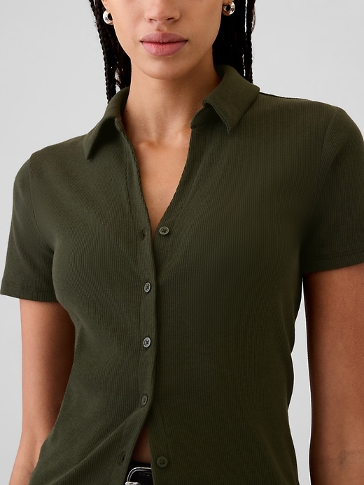 Image number 10 showing, Modern Rib Button Polo Shirt