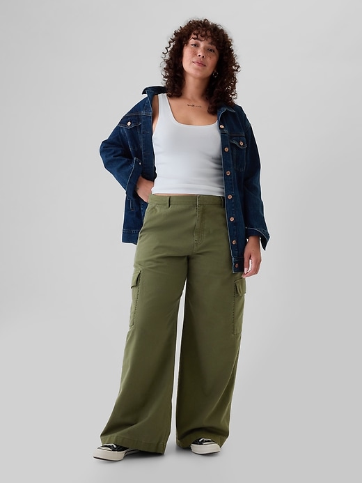 Image number 5 showing, Low Rise Cargo Baggy Khakis