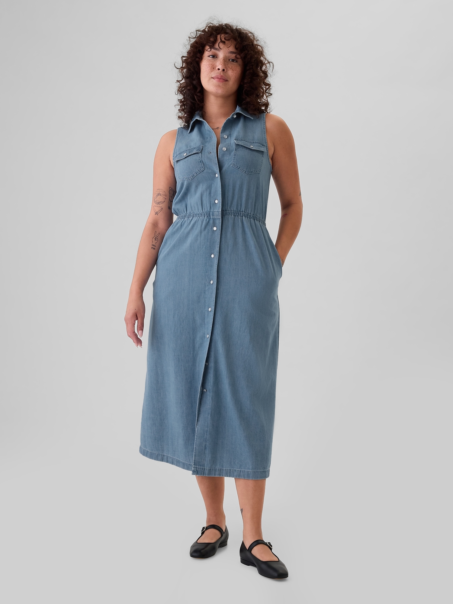 GapHeritage Western Denim Midi Dress