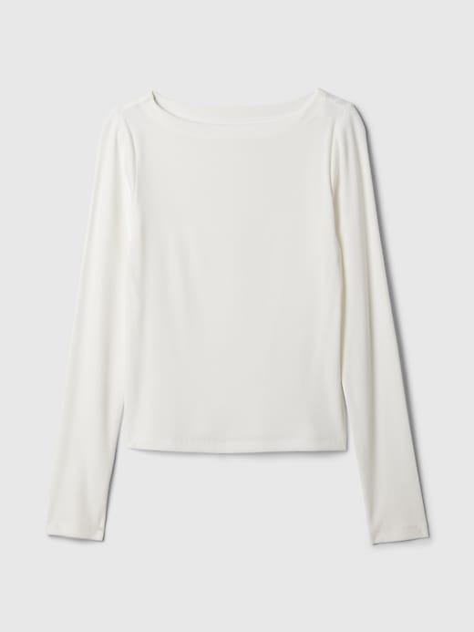 Image number 5 showing, Modern Rib Cropped Boatneck T-Shirt