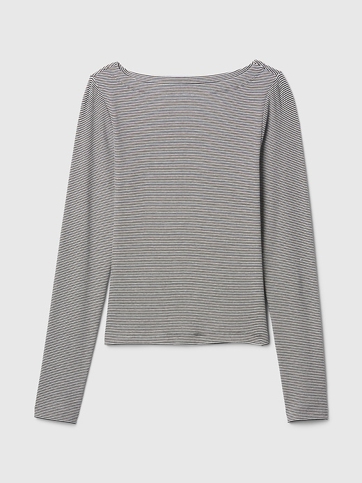 Image number 5 showing, Modern Rib Cropped Boatneck T-Shirt