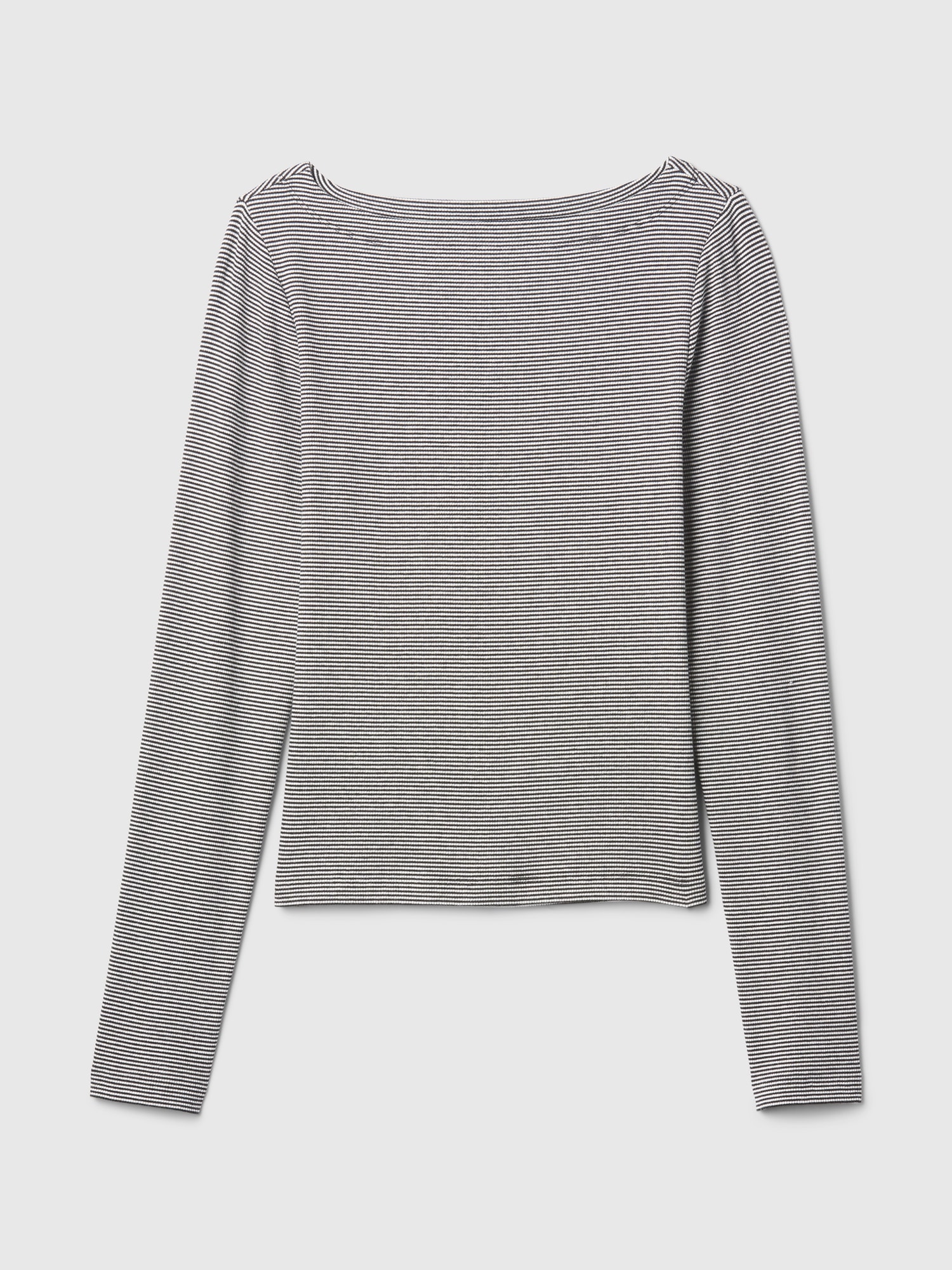 Modern Rib Cropped Boatneck T-Shirt