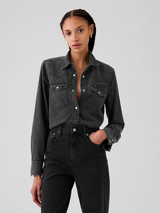 Image number 6 showing, Denim Western Shirt