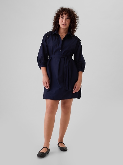 Image number 5 showing, Eyelet Mini Shirtdress