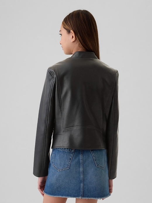 Image number 2 showing, Kids Vegan Leather Moto Jacket