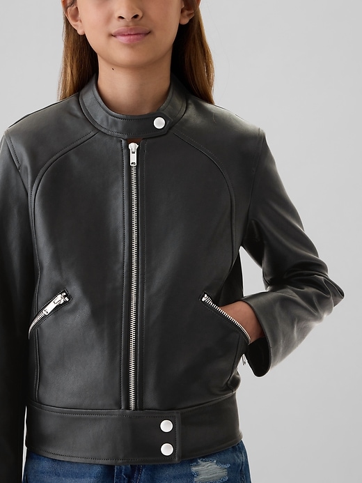 Image number 4 showing, Kids Vegan Leather Moto Jacket