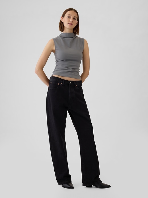 Image number 7 showing, Modern Funnel-Neck Ruched Tank Top