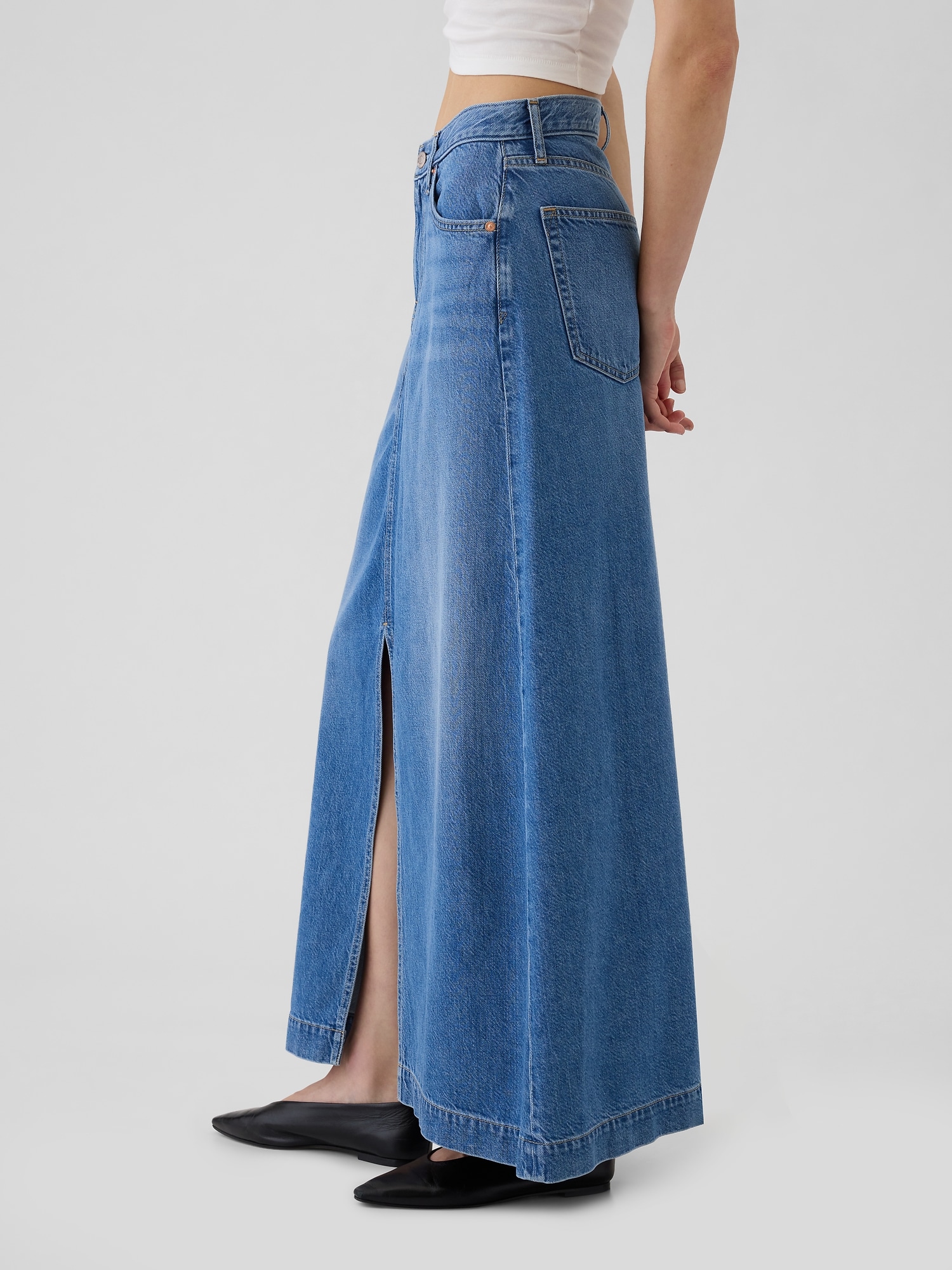 Women s Ultrasoft Denim Maxi Skirt by Gap Blue Size 25