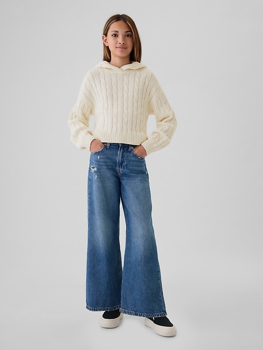 Image number 7 showing, Kids Cable-Knit Cropped Sweater