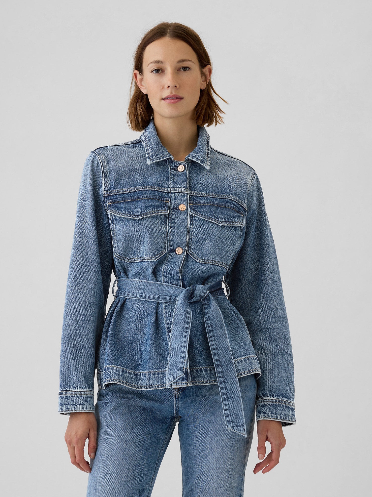 Veste en denim a ceinture Gap