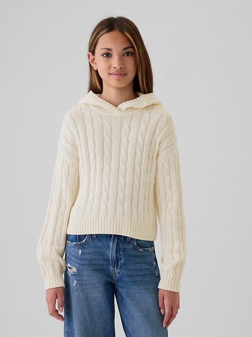 Image number 6 showing, Kids Cable-Knit Cropped Sweater