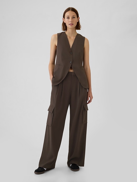 Image number 1 showing, 365 High Rise Cargo Pleated Trousers