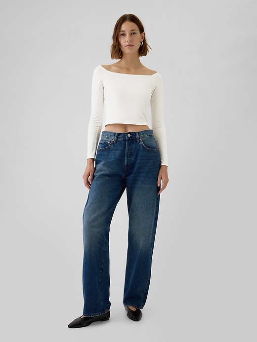 Image number 7 showing, Modern Cropped Off-Shoulder T-Shirt