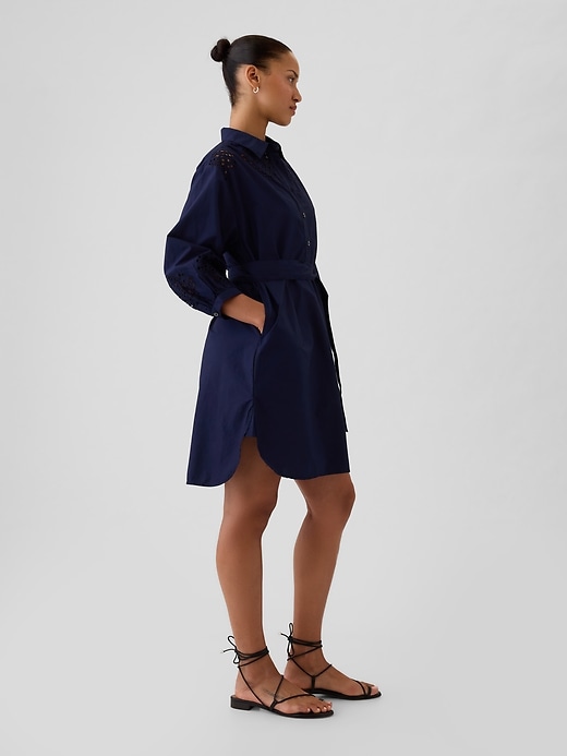 Image number 9 showing, Eyelet Mini Shirtdress