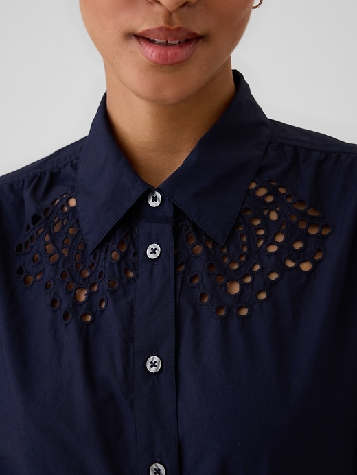 Image number 10 showing, Eyelet Mini Shirtdress