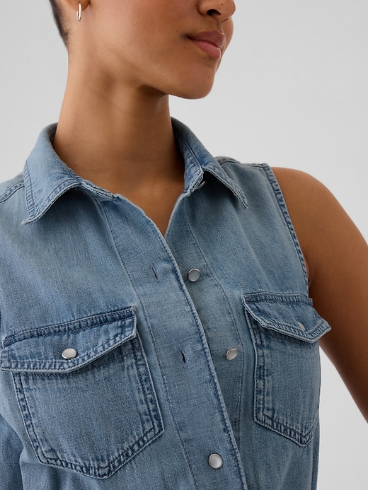 L'image numéro 4 présente Robe western Gap Héritage mi-longue en denim