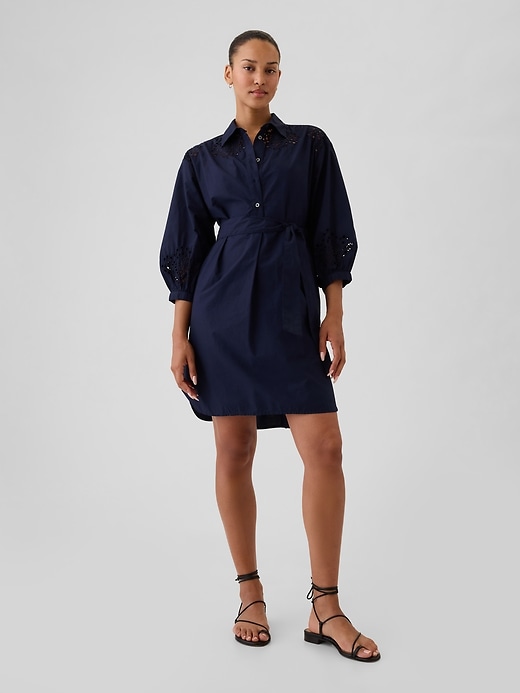 Image number 8 showing, Eyelet Mini Shirtdress