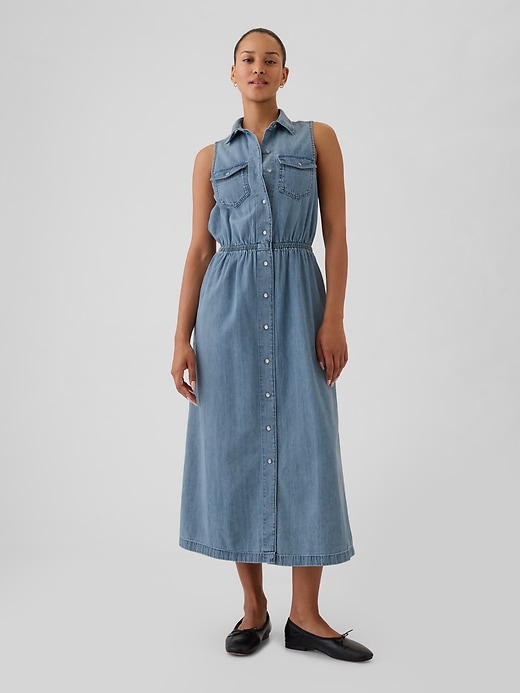 L'image numéro 1 présente Robe western Gap Héritage mi-longue en denim