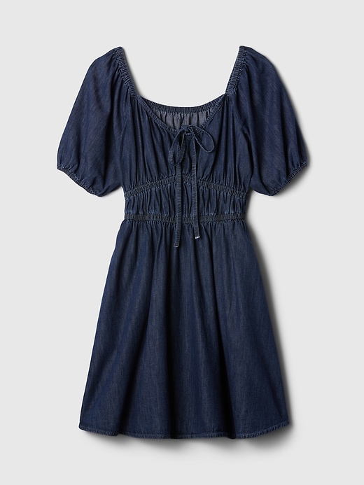 Image number 7 showing, Smocked Denim Mini Dress