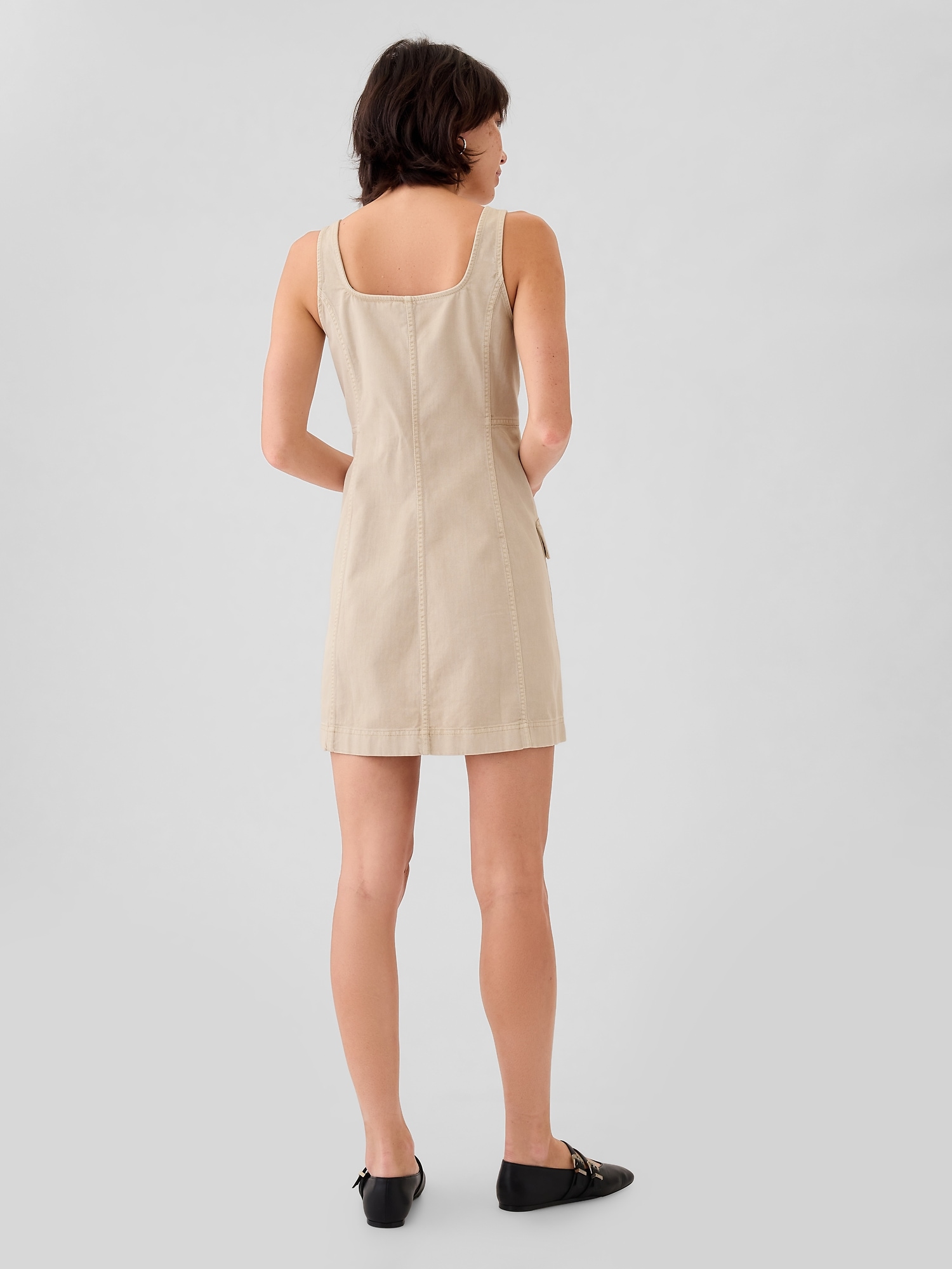 Women s Utility Button Mini Dress by Gap Beige Size L