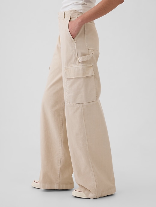 Image number 3 showing, Low Rise Cargo Baggy Khakis