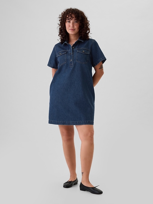 Image number 5 showing, Denim Shift Mini Dress