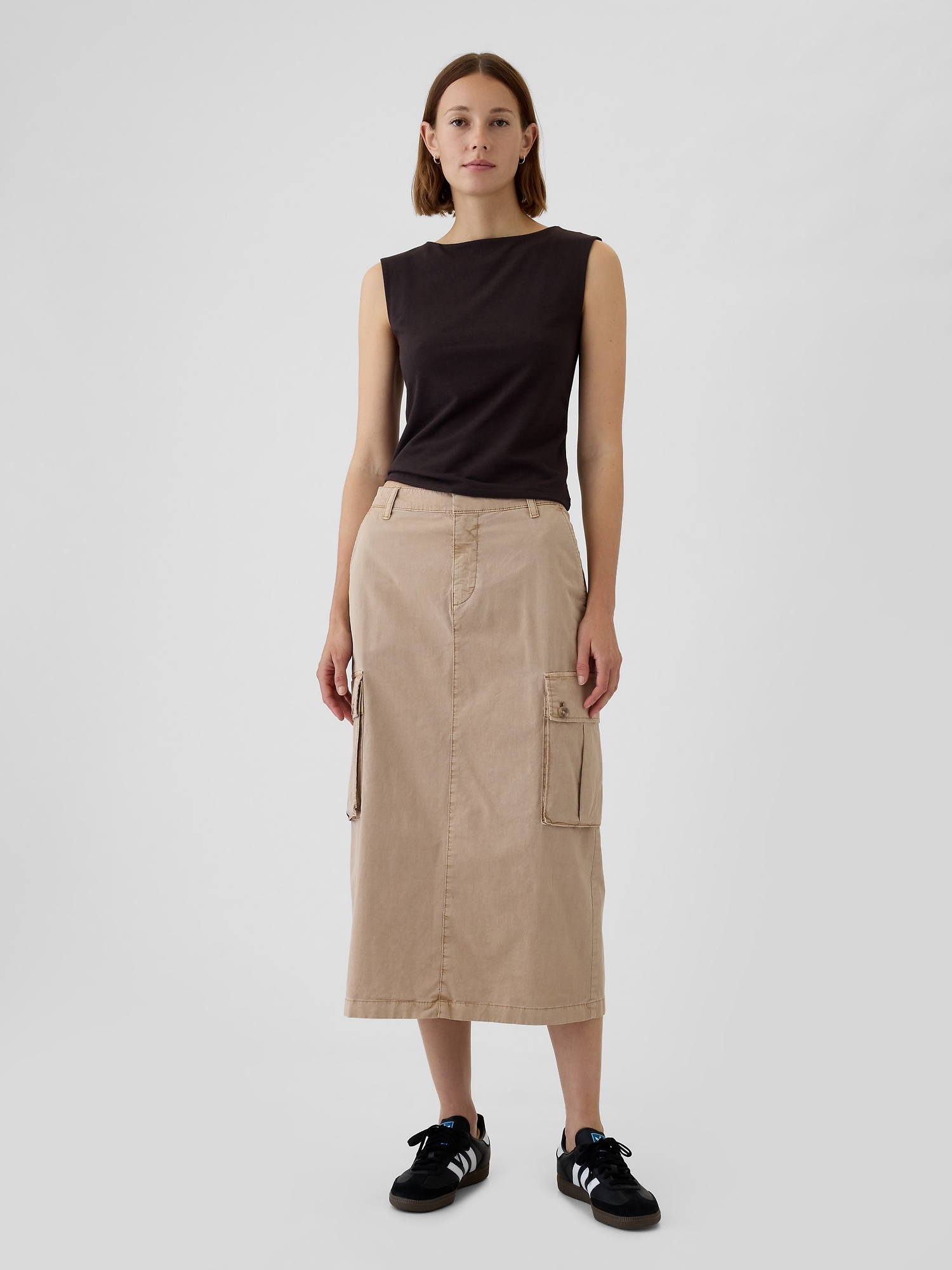 Utility Cargo Midi Skirt