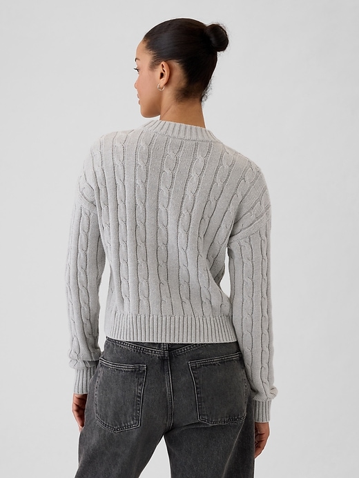 Image number 2 showing, Cable-Knit Cropped Sweater