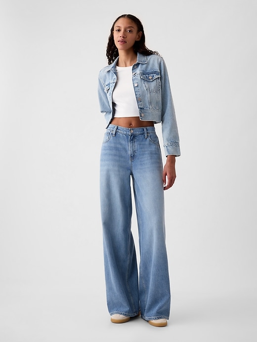 Image number 8 showing, Mid Rise Cargo Baggy Jeans