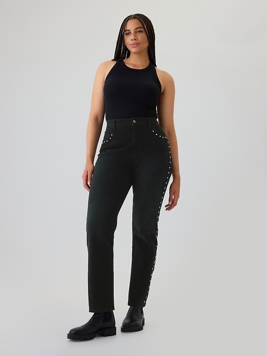 Image number 5 showing, High Rise Studded '90s Straight Jeans