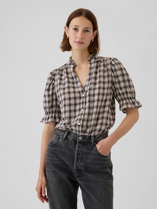 Image number 10 showing, Ruffled Puff Sleeve Shirt