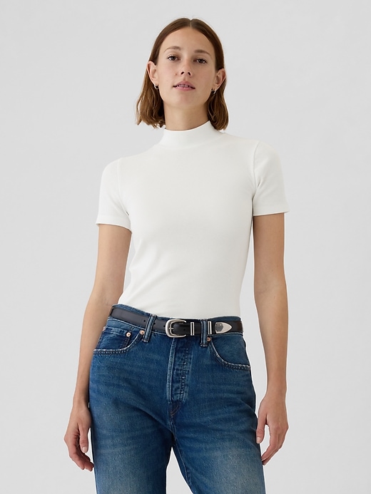 Image number 1 showing, Modern Rib Mockneck T-Shirt