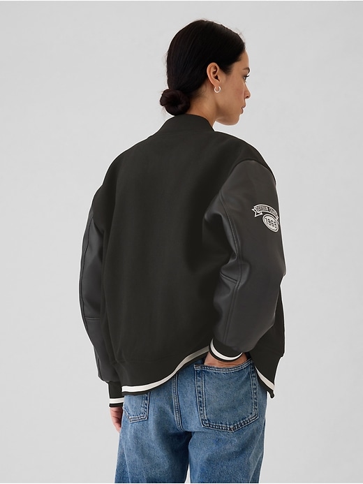 Image number 2 showing, Wool Varsity Logo Boyfriend Jacket