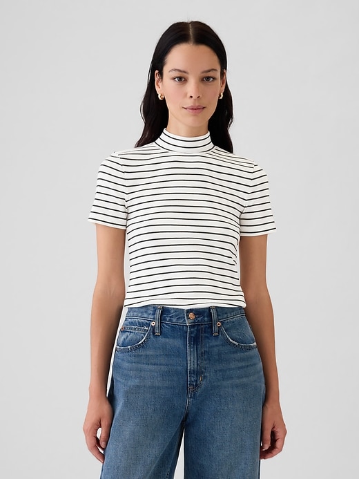 Image number 1 showing, Modern Rib Mockneck T-Shirt