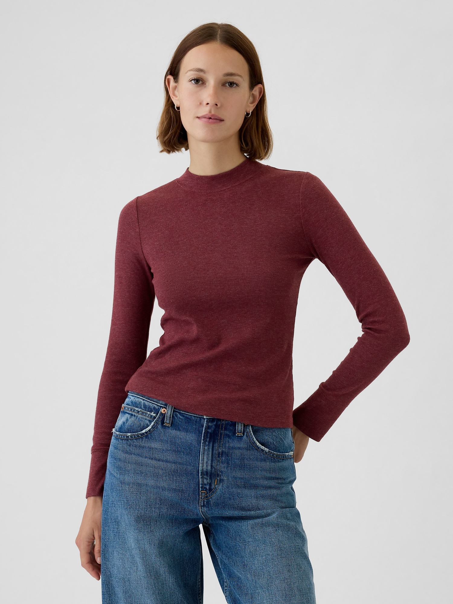 Essential Rib Mockneck T-Shirt