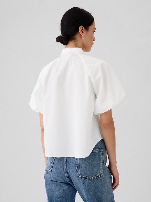 Image number 2 showing, Organic Cotton Poplin Bubble Sleeve Shirt