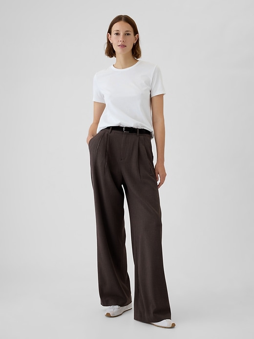 Image number 1 showing, 365 High Rise Brushed Twill Pleated Trousers