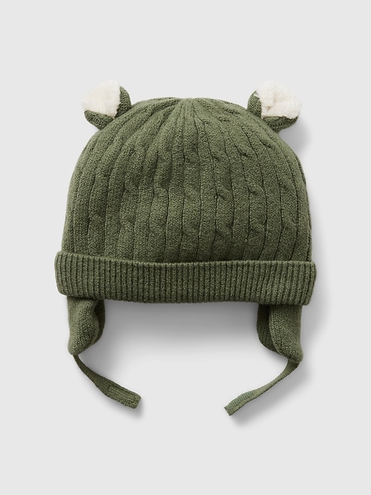 Image number 3 showing, Baby CashSoft Sherpa-Lined Bear Beanie