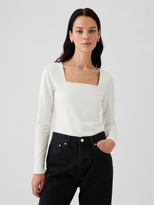 Image number 6 showing, Modern Square-Neck Cropped T-Shirt